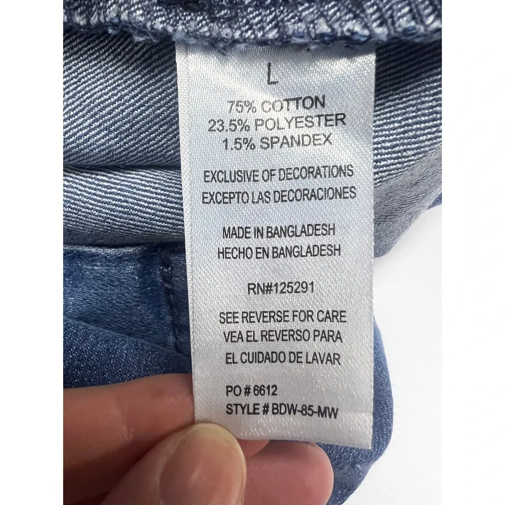 Vintage Bebe Sleeveless Denim Midi Dress Size L Stretch Y2K Western Utility - Picture 8 of 11